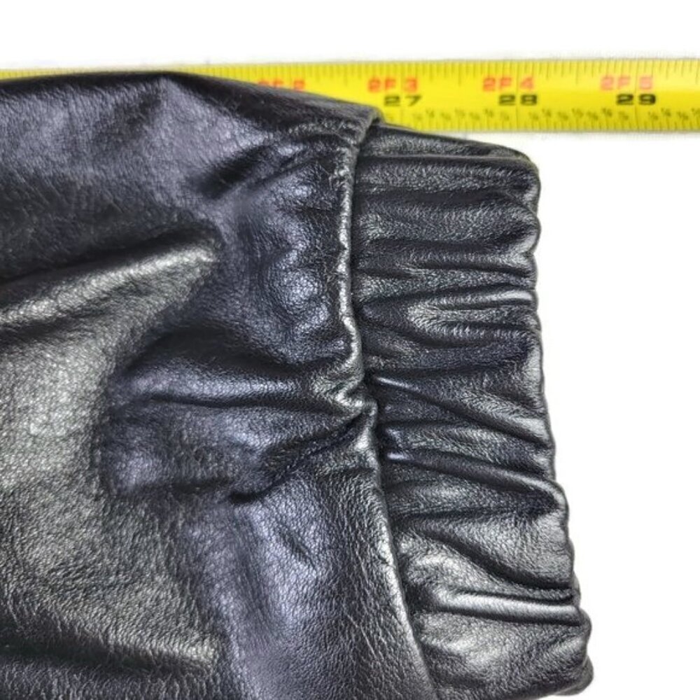 Wilsons Leather Coat Women XL Black Hooded Front Zip Quilted Thinsulate Lining - Picture 12 of 13